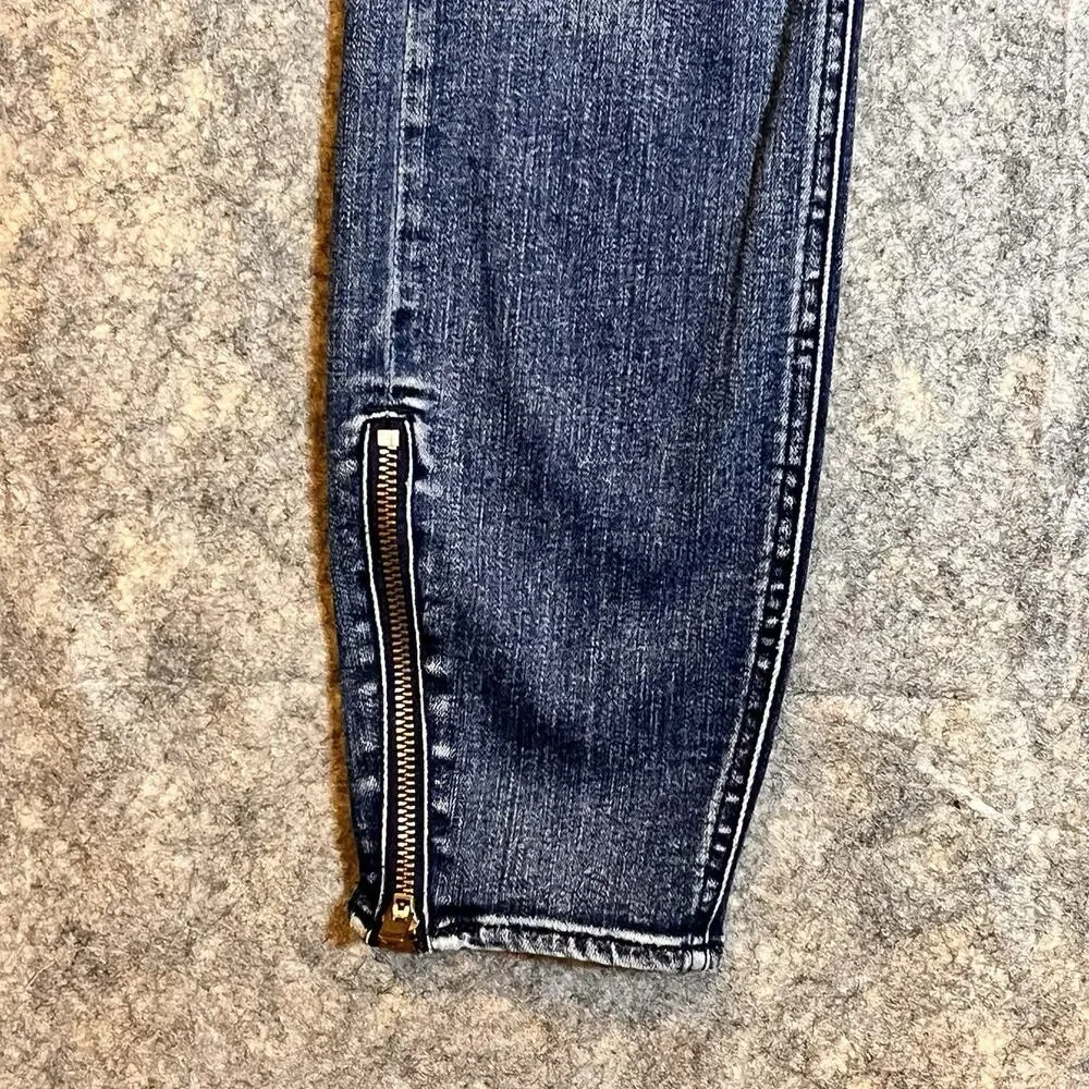 Madewell Women’s 27 Skinny‎ Skinny Ankle Jeans Dark Blue Stretch Denim Ankle Zip